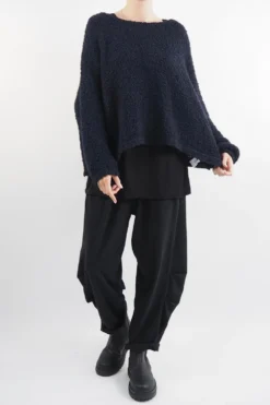 Made In Italy Hygge Boucle Knit Top Ink