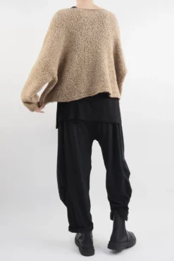 Made In Italy Hygge Boucle Knit Top Toast -VogueCurve Store made in italy hygge boucle knit top toast13.jpg