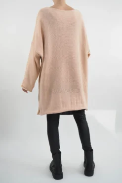 Made In Italy Inside Out Knit Top Ballet Blush Pink -VogueCurve Store made in italy inside out knit ballet blush03.jpg