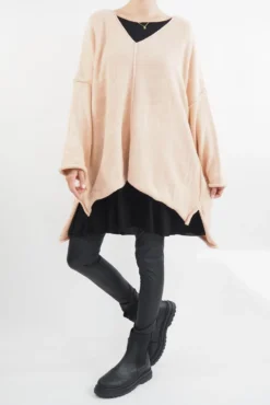 Made In Italy Inside Out Knit Top Ballet Blush Pink -VogueCurve Store made in italy inside out knit ballet blush04.jpg