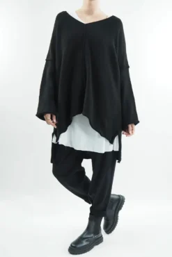 Made In Italy Inside Out Knit Top Black -VogueCurve Store made in italy inside out knit black04.jpg