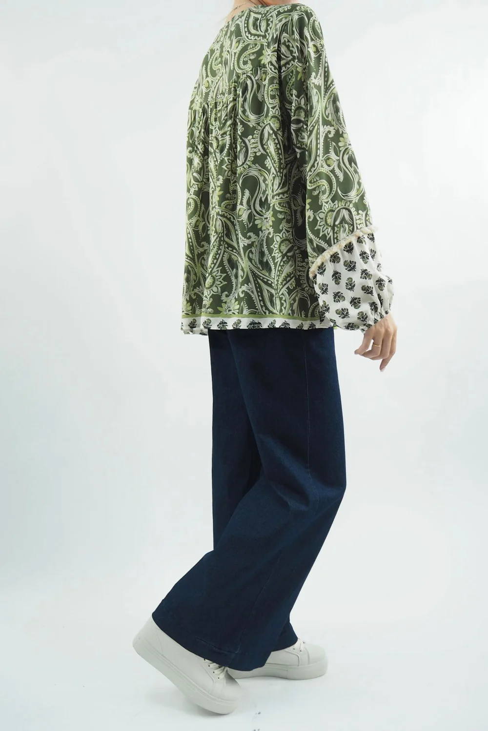 Made In Italy Joplin Folk Blouse Olive 5 Made In Italy Joplin Folk Blouse Olive - Image 3