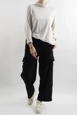 Made In Italy Jumbo Softie Stretch Cord Cargo Pant Black -VogueCurve Store made in italy jumbo softie stretch cord cargo pant black 5.jpg