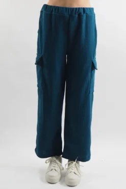 Made In Italy Jumbo Softie Stretch Cord Cargo Pant Prussian