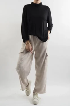 Made In Italy Jumbo Softie Stretch Cord Cargo Pant Stone 11 Made In Italy Jumbo Softie Stretch Cord Cargo Pant Stone -VogueCurve Store made in italy jumbo softie stretch cord cargo pant stone 5.jpg