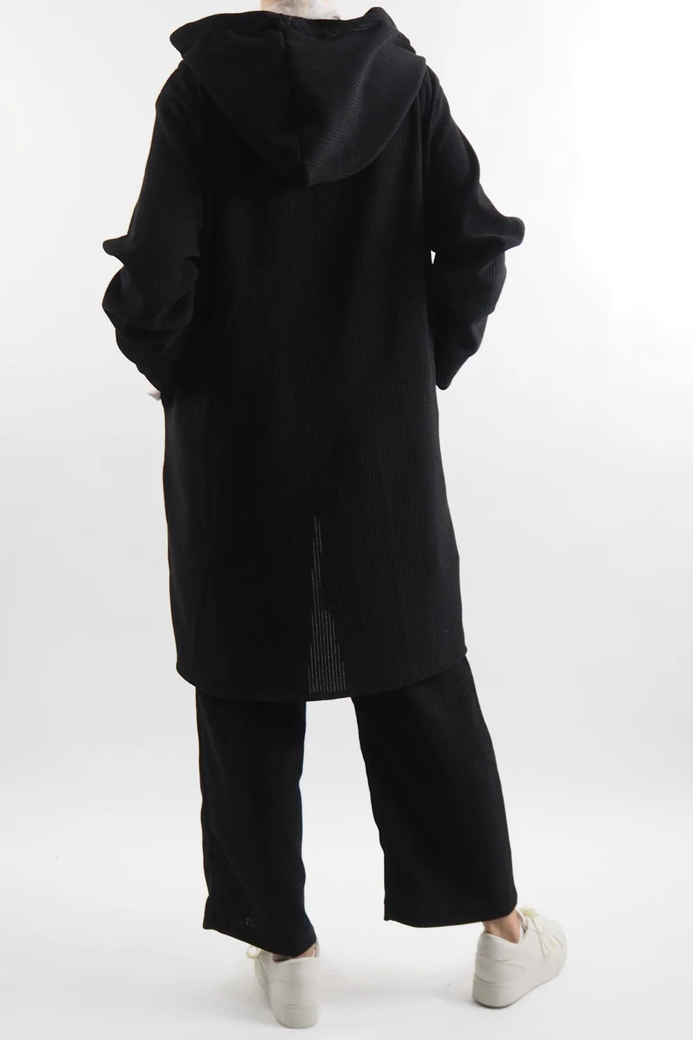 Made In Italy Jumbo Softie Stretch Cord Long Zip Jacket Black 7 Made In Italy Jumbo Softie Stretch Cord Long Zip Jacket Black - Image 5