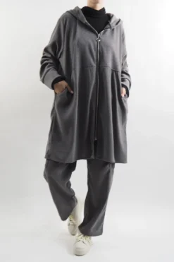 Made In Italy Jumbo Softie Stretch Cord Long Zip Jacket Storm -VogueCurve Store made in italy jumbo softie stretch cord long zip jacket storm 3.jpg