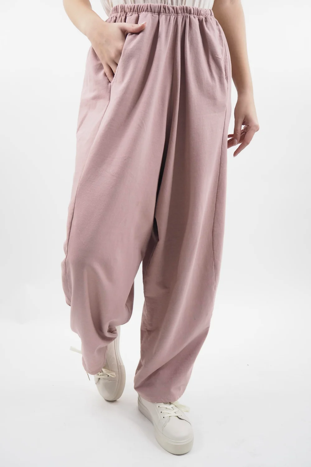 Made In Italy Lagenlook Classic Cocoon Pant Antique Rose 3 Made In Italy Lagenlook Classic Cocoon Pant Antique Rose