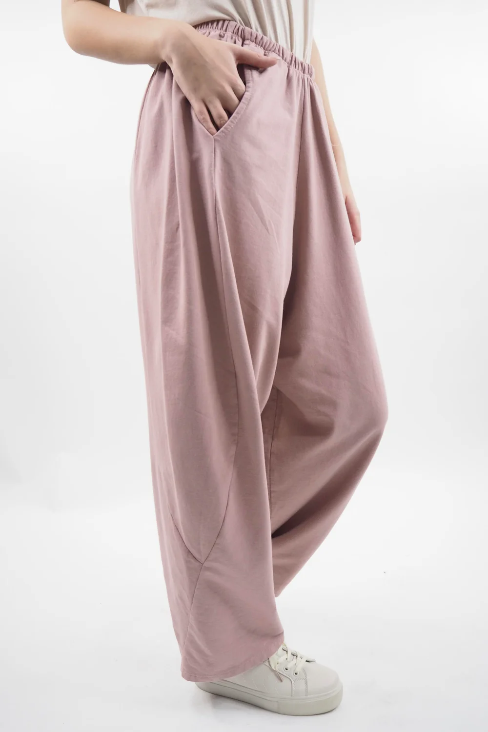 Made In Italy Lagenlook Classic Cocoon Pant Antique Rose 4 Made In Italy Lagenlook Classic Cocoon Pant Antique Rose - Image 2