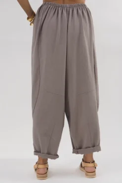 Made In Italy Lagenlook Classic Cocoon Pant Mushroom 7 Made In Italy Lagenlook Classic Cocoon Pant Mushroom -VogueCurve Store made in italy lagenlook classic cocoon pant mushroom 3.jpg