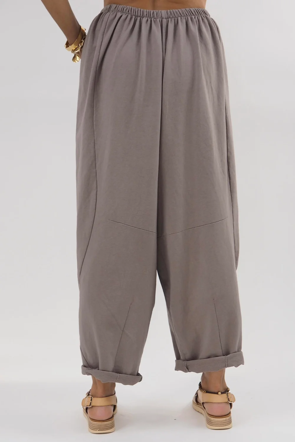 Made In Italy Lagenlook Classic Cocoon Pant Mushroom 5 Made In Italy Lagenlook Classic Cocoon Pant Mushroom - Image 3