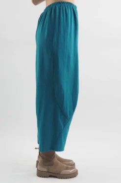 Made In Italy Lagenlook Classic Crop Cocoon Pant Teal -VogueCurve Store made in italy lagenlook classic cocoon pant teal 3.jpg