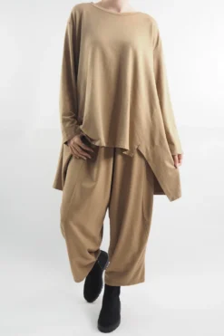 Made In Italy Lagenlook Classic Cocoon Pant Toast -VogueCurve Store made in italy lagenlook classic cocoon pant toast 05.jpg