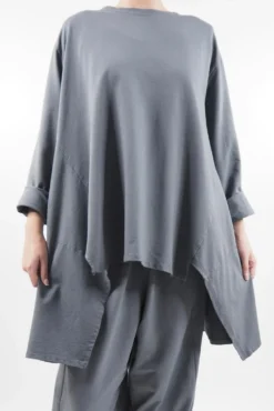 Made In Italy Lagenlook Classic Cut Out Sweatshirt Storm