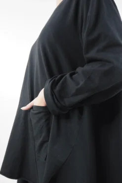 Made In Italy Lagenlook High Low Pocket Sweatshirt Black 9 Made In Italy Lagenlook High Low Pocket Sweatshirt Black -VogueCurve Store made in italy lagenlook high low pocket sweatshirt black14.jpg