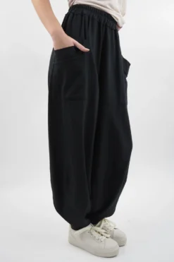 Made In Italy Lagenlook Shelby Cocoon Pant Black / -VogueCurve Store made in italy lagenlook shelby cocoon pant black12.jpg