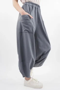 Made In Italy Lagenlook Shelby Cocoon Pant Storm -VogueCurve Store made in italy lagenlook shelby cocoon pant storm12.jpg