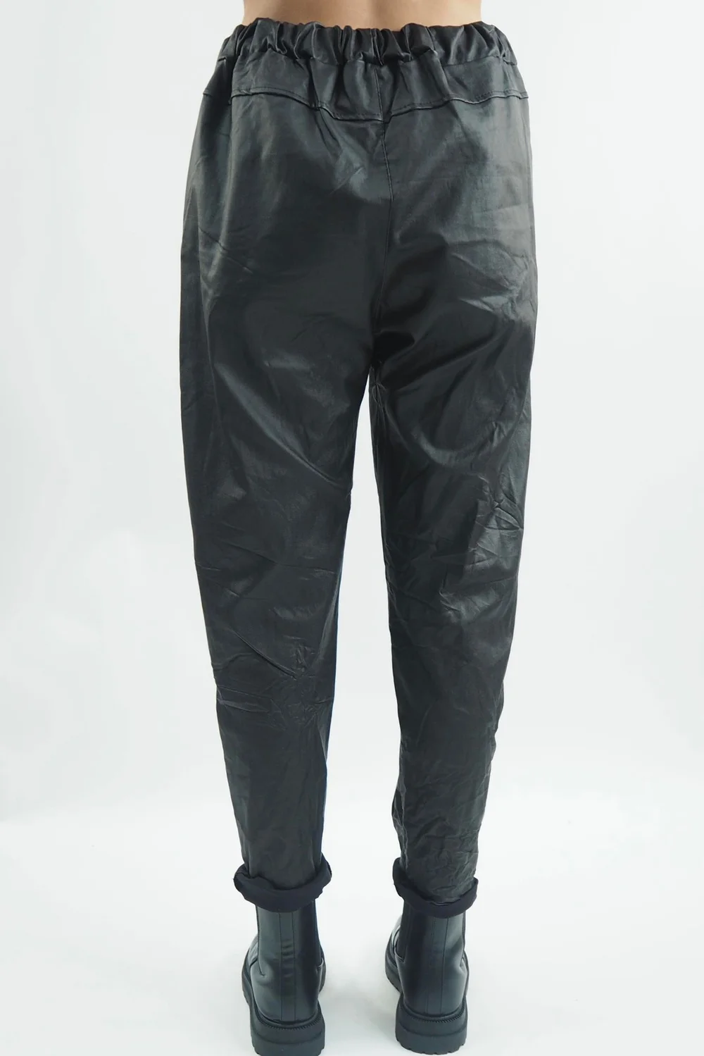 Made In Italy Leather Look Classic Magic Trouser Black 6 Made In Italy Leather Look Classic Magic Trouser Black - Image 4