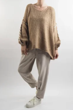 Made In Italy Malmo Oversized Over Stitch Knit Top Toast -VogueCurve Store made in italy malmo oversized over stitch knit top toast 4.jpg