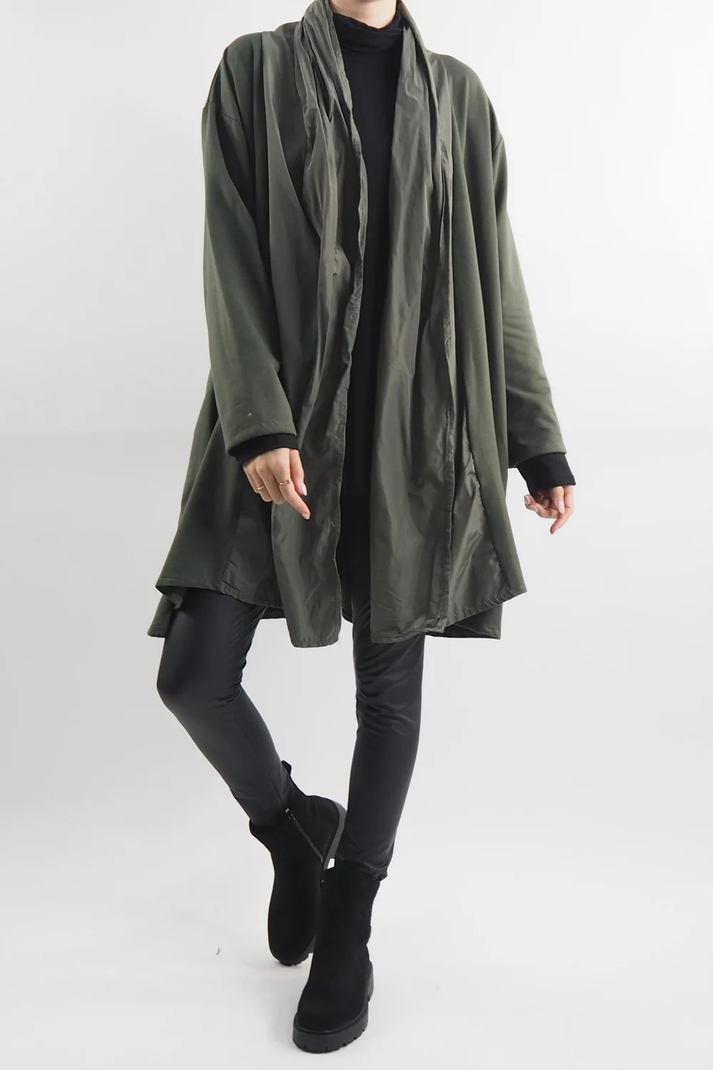 Made In Italy Moxie Haru Swing Zip Hoodie Jacket Khaki 3 Made In Italy Moxie Haru Swing Zip Hoodie Jacket Khaki