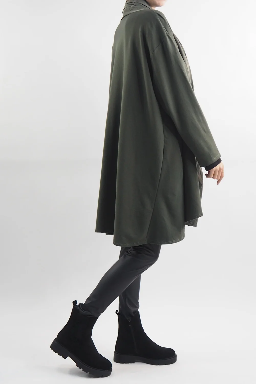 Made In Italy Moxie Haru Swing Zip Hoodie Jacket Khaki 6 Made In Italy Moxie Haru Swing Zip Hoodie Jacket Khaki - Image 4