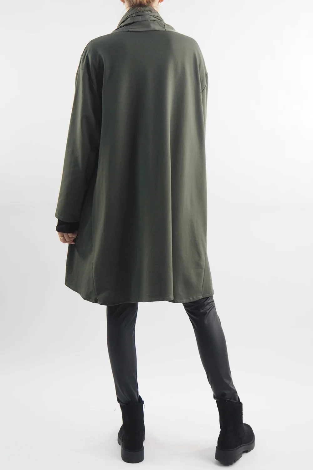 Made In Italy Moxie Haru Swing Zip Hoodie Jacket Khaki 7 Made In Italy Moxie Haru Swing Zip Hoodie Jacket Khaki - Image 5