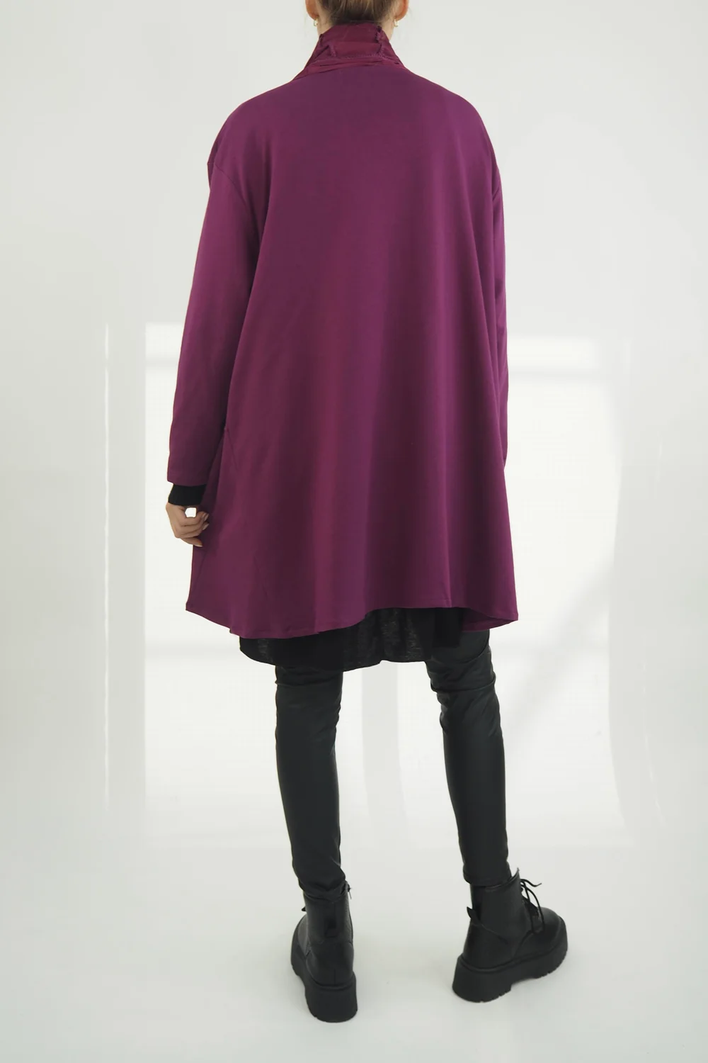 Made In Italy Moxie Haru Swing Zip Hoodie Jacket Magenta 6 Made In Italy Moxie Haru Swing Zip Hoodie Jacket Magenta - Image 4