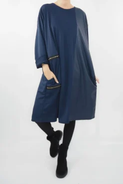 Made In Italy Moxie Manhattan Dress Ink Blue *