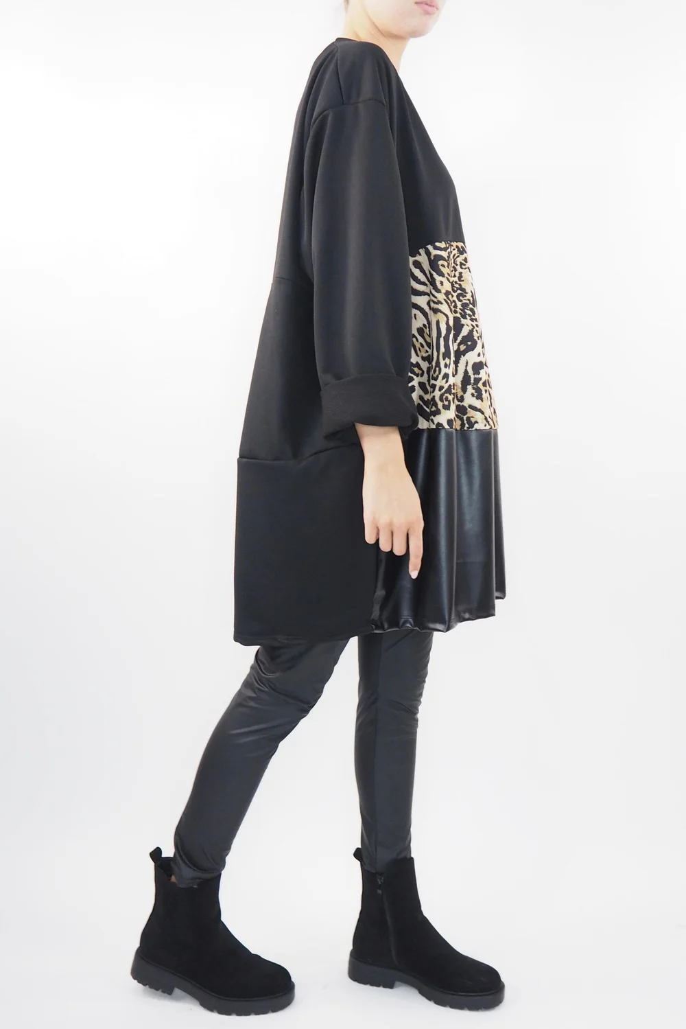 Made In Italy Moxie Mixed Animal Panel Top Black 4 Made In Italy Moxie Mixed Animal Panel Top Black - Image 2