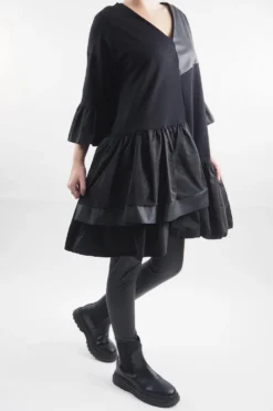 Made In Italy Moxie Pesca Rue Tunic Black -VogueCurve Store made in italy moxie pesca rue tunic dress black202.jpg