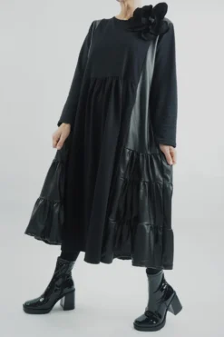 Made In Italy Moxie Pesca Tier Corsage Midi Dress Black -VogueCurve Store made in italy moxie pesca tier corsage midi dress black204.jpg