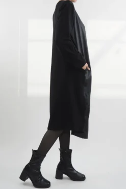 Made In Italy Moxie Pesca Zippy Dress Black 7 Made In Italy Moxie Pesca Zippy Dress Black -VogueCurve Store made in italy moxie pesca zippy dress black1.jpg