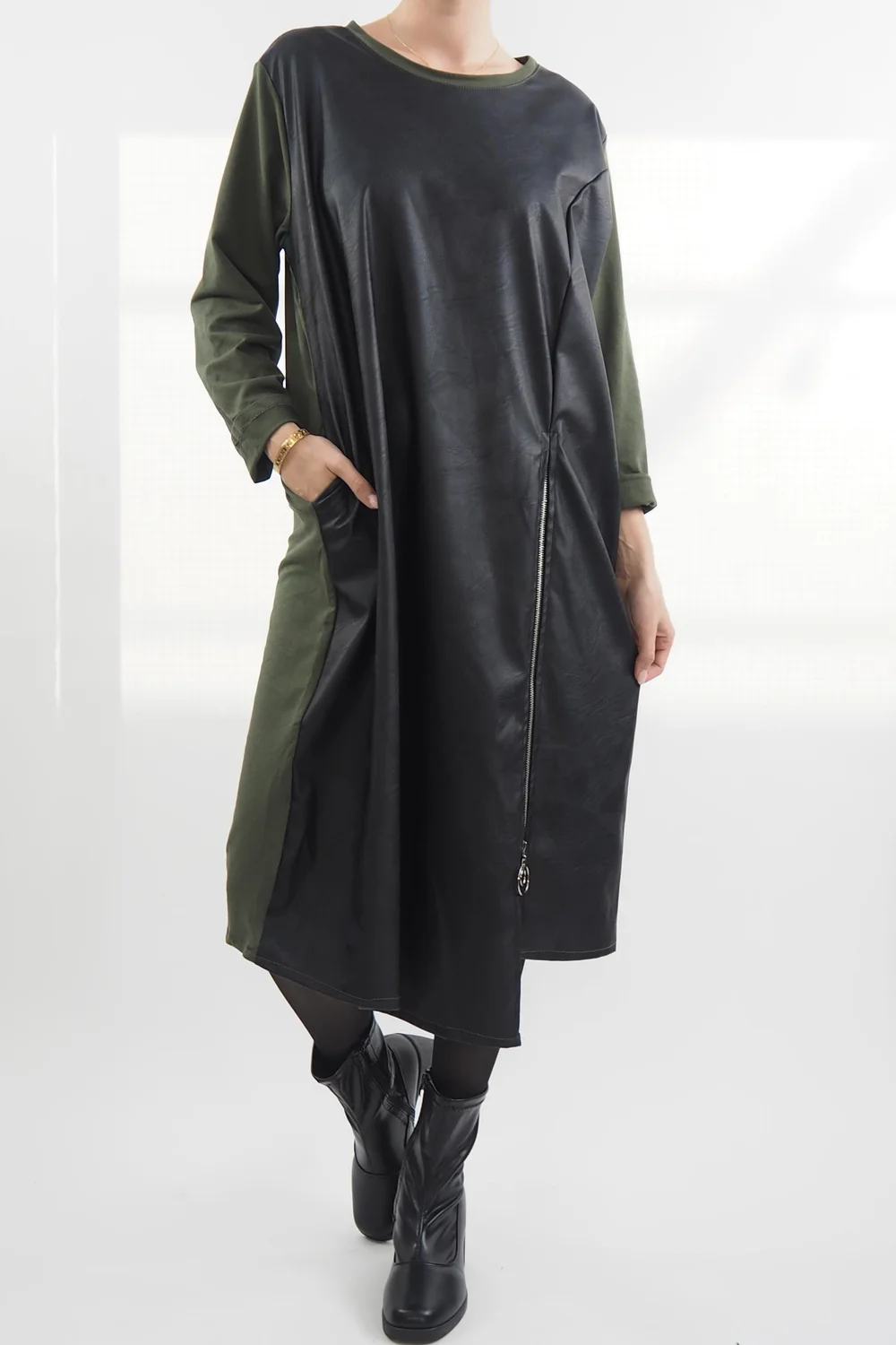 Made In Italy Moxie Pesca Zippy Dress Bonsai 3 Made In Italy Moxie Pesca Zippy Dress Bonsai