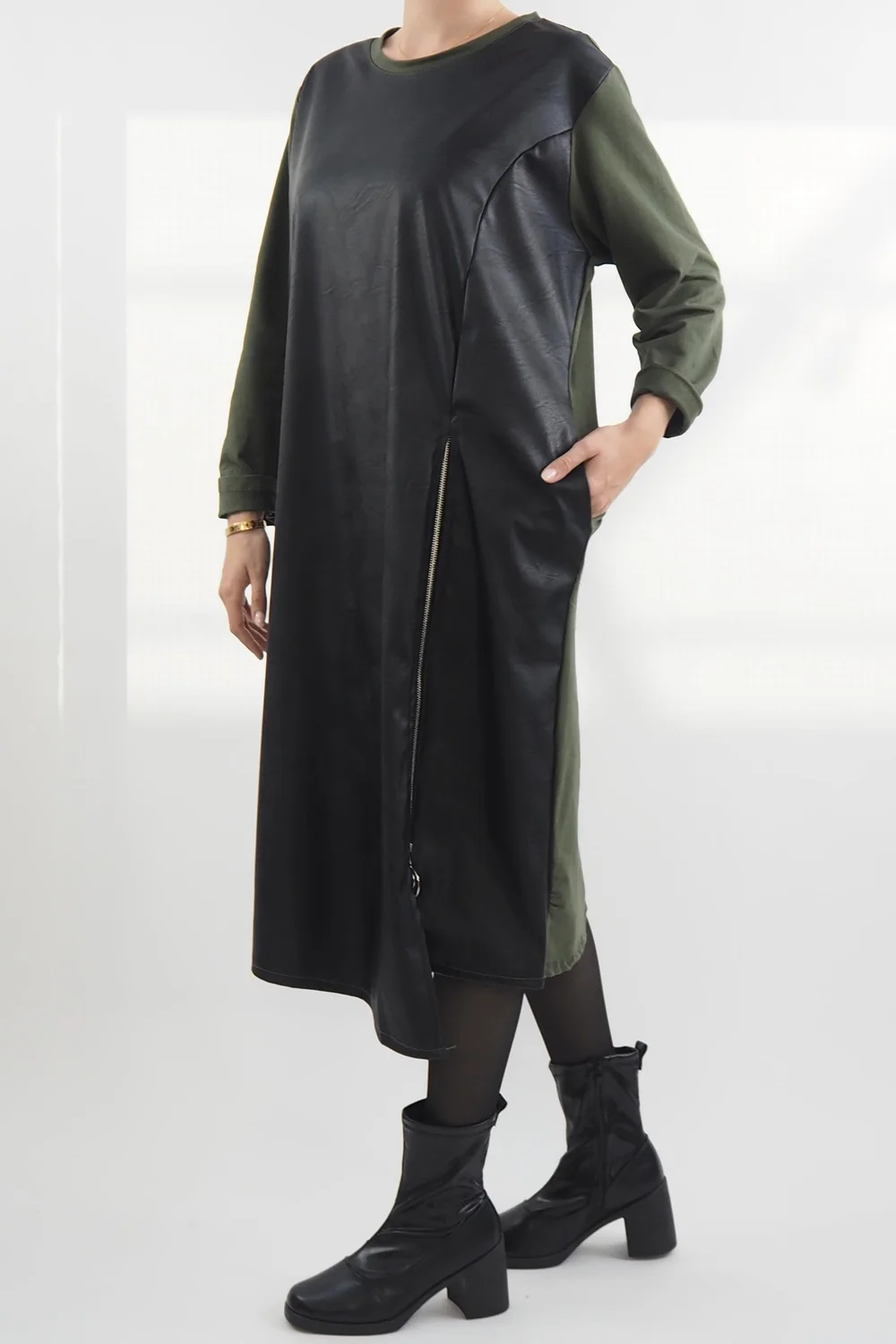 Made In Italy Moxie Pesca Zippy Dress Bonsai 6 Made In Italy Moxie Pesca Zippy Dress Bonsai - Image 4