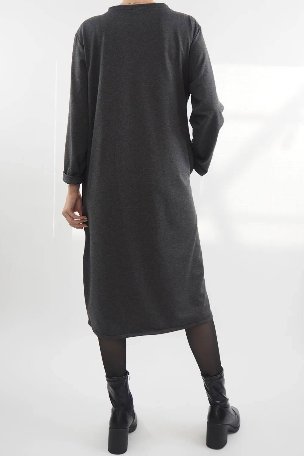 Made In Italy Moxie Pesca Zippy Dress Charcoal Marl 4 Made In Italy Moxie Pesca Zippy Dress Charcoal Marl - Image 3