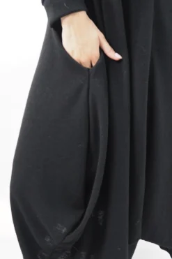 Made In Italy Moxie Polo Neck Tulip Knit Dress Black * -VogueCurve Store made in italy moxie polo neck tulip knit dress black05.jpg