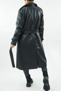 Made In Italy Neo Trench Coat Black -VogueCurve Store made in italy neo trench black03.jpg