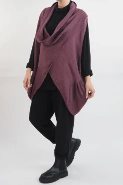 Made In Italy Obi Crepe Cotton Cross Cowl Tank Mulberry -VogueCurve Store made in italy obi crepe cotton cross cowl tank mulberry14.jpg