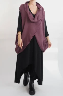 Made In Italy Obi Crepe Cotton Cross Cowl Tank Mulberry -VogueCurve Store made in italy obi crepe cotton cross cowl tank mulberry15.jpg