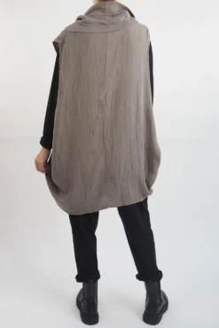 Made In Italy Obi Crepe Cotton Cross Cowl Tank Mushroom 12 Made In Italy Obi Crepe Cotton Cross Cowl Tank Mushroom -VogueCurve Store made in italy obi crepe cotton cross cowl tank mushroom13.jpg