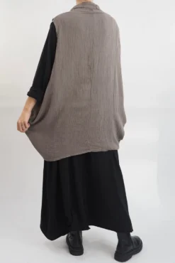 Made In Italy Obi Crepe Cotton Cross Cowl Tank Mushroom 16 Made In Italy Obi Crepe Cotton Cross Cowl Tank Mushroom -VogueCurve Store made in italy obi crepe cotton cross cowl tank mushroom17.jpg