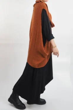 Made In Italy Obi Crepe Cotton Cross Cowl Tank Saffron -VogueCurve Store made in italy obi crepe cotton cross cowl tank saffron16.jpg