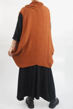 Made In Italy Obi Crepe Cotton Cross Cowl Tank Saffron -VogueCurve Store made in italy obi crepe cotton cross cowl tank saffron17.jpg