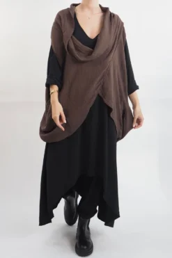 Made In Italy Obi Crepe Cotton Cross Cowl Tank Truffle -VogueCurve Store made in italy obi crepe cotton cross cowl tank truffle15.jpg