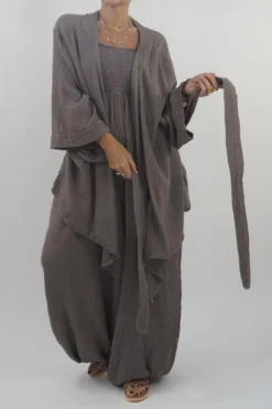 Made In Italy Obi Crepe Cotton Wrap Jacket Mushroom -VogueCurve Store made in italy obi crepe cotton wrap jacket mushroom 4.jpg