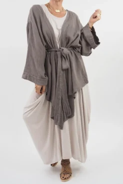 Made In Italy Obi Crepe Cotton Wrap Jacket Mushroom -VogueCurve Store made in italy obi crepe cotton wrap jacket mushroom 7.jpg