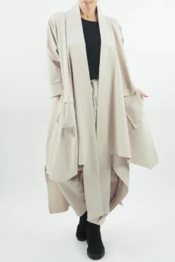 Made In Italy Ori X Stretch Duster Jacket Stone //