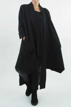 Made In Italy Ori X Stretch Duster Jacket Black // -VogueCurve Store made in italy ori x stretch duster jacket black 4.jpg