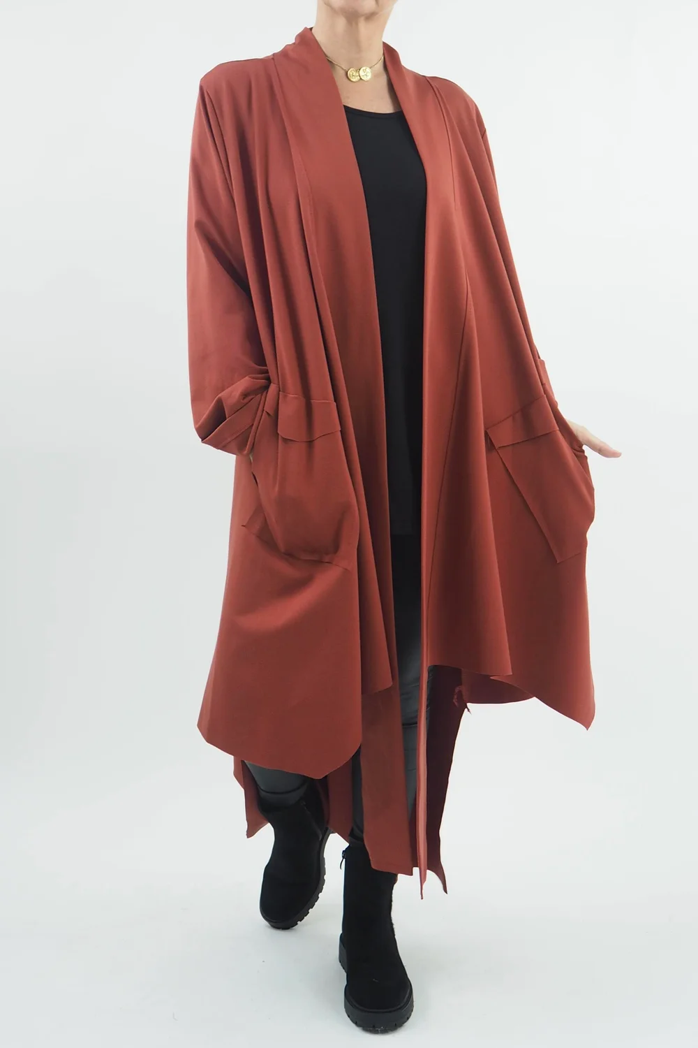 Made In Italy Ori X Stretch Duster Jacket Cognac // 6 Made In Italy Ori X Stretch Duster Jacket Cognac // - Image 4