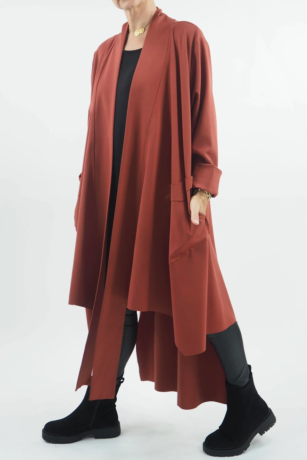 Made In Italy Ori X Stretch Duster Jacket Cognac // 7 Made In Italy Ori X Stretch Duster Jacket Cognac // - Image 5